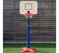 COSTWAY Poteau de basket-ball pour enfants, panier de basket-ball avec support, panneau de basket-ball à 8 niveaux réglables en hauteur, panneau de basket-ball avec rainures, convient pour l'intérieur