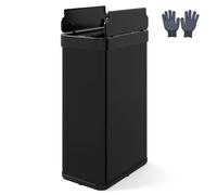 COSTWAY Poubelle Cuisine Automatique 60 L, Poubelle Étroite en Acier Inoxydable, Capteur Mouvement Infrarouge, Ouverture Maintenue, Fermeture Douce, Anti-Empreintes, pour Salon, Salle de Bain (Noir)