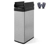 COSTWAY Poubelle Cuisine Automatique 60 L, Poubelle Étroite en Acier Inoxydable, Capteur Mouvement Infrarouge, Ouverture Maintenue, Fermeture Douce, Anti-Empreintes, pour Salon, Salle de Bain (Argent)