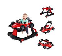 COSTWAY Pousseur bébé 4-en-1 pliable, hauteur réglable, rouge