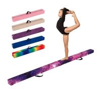 COSTWAY Poutre de Gymnastique Pliable de 210 cm, Barre de Gymnastique au Sol Portable en Flannel Doux avec Poignées de Transport, pour Enfants, Gymnastes (Dégradé Violet)