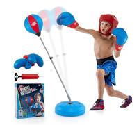 COSTWAY Punchingball sur Pied avec Hauteur Adjustable 120-154CM, Pompe de Gonflage, Sac de Frappe pour Enfants 8 Ans+ et Adultes, pour Forme Physique et Relâcher la Pression (Bleu)
