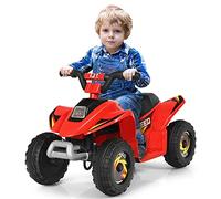 COSTWAY Quad avec Batterie 6V pour Enfant, Quad Électrique avec Marche Avant/Arrière, Fonctionnement Sécurisé et Vitesse Max de 4,5 km/h, Cadeau pour Garçons et Filles, Bleu/Noir/Blanc/Rouge (Rouge)