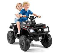 COSTWAY Quad Électrique Enfants 24V avec 4 Moteurs, Voiture Électrique Enfants 2 Places avec Lumières LED, Musique, Marche Avant/Arrière, Frein, 2 Vitesses 3-8 km/h, Charge 59 kg, pour 3-8 Ans (Noir)