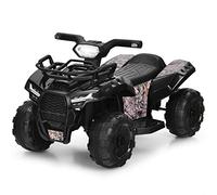 COSTWAY Quad Électrique Enfants avec 4 Roues Antidérapantes, Voiture Électrique Enfants avec Musique, Klaxon, Lumière LED, Guidon Lisse, Boîte de Rangement, Charge 20 KG 18-36 Mois (Noir)