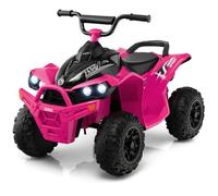 CostwayVoiture Electrique 12 V pour Enfants Quad pour Enfants de 3-8 Ans Vitesse Elevée/Basse Siège Confortable Roues Larges Rose