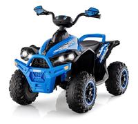 Costway Quad Electrique Pour Enfants 12v7ah, Led, Musique, Pédale, Klaxon, 3-4 Km/H, Pour Enfants De 3 À 8 Ans, Bleu