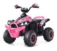 COSTWAY Quad Electrique pour Enfants 12V7Ah, LED, Musique, Pédale, Klaxon, 3-4 km/h, pour Enfants de 3 à 8 Ans, Rouge