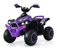COSTWAY Quad Electrique pour Enfants 12V7Ah, LED, Musique, Pédale, Klaxon, 3-4 km/h, pour Enfants de 3 à 8 Ans, Violet