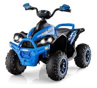 COSTWAY Quad Electrique pour Enfants 12V7Ah, LED, Musique, Pédale, Klaxon, 3-4 km/h, pour Enfants de 3 à 8 ans, Bleu