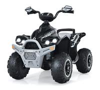 COSTWAY Quad Electrique pour Enfants 12V7Ah, LED, Musique, Pédale, Klaxon, 3-4 km/h, pour Enfants de 3 à 8 ans, Noir