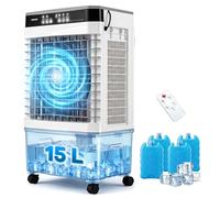 COSTWAY Rafraîchisseur d'Air 3 en 1, Climatiseur Mobile sans Évacuation, Déshumidificateur, Ventilateur, Minuterie 12 H, 2 Modes, 3 Vitesses, Mini Climatiseur Portable, Clim sans Tuyau (15L)