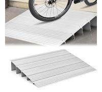 COSTWAY Rampe de Seuil de Porte de 13cm avec Hauteur Réglable, Rampes de Trottoir en Aluminium Surface Antidérapante Charge 317KG, pour Fauteuils Roulants, Déambulateurs, Scooters