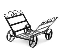 COSTWAY Range Bûches pour Bois de Cheminée 4 Roues Pratiques 48 x 41 x 28 cm en Acier Charge 50 kg Intérieure et Extérieure Noir