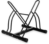 COSTWAY Râtelier 2 Vélos, Range Vélo Parking Vélo en Acier pour Support au Sol ou Mur Intérieur Extérieur Noir