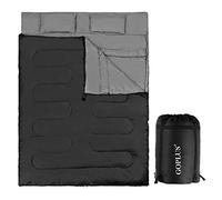 COSTWAY Sac de Couchage pour 2 Personnes avec 2 Oreillers Résistant au Vent et Imperméable Idéal pour la Randonnée, Les Voyages, Le Camping, et Les Activités Extérieures