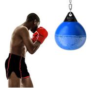 Costway Sac De Frappe À Eau - Crochet Chaîne Métallique Réglable Boucles D¿Assurance Et Injection D¿Eau Pour Boxe Suspendue Bleu Multicolore