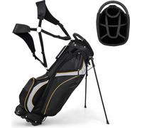COSTWAY Sac de golf 9 pouces Sac de golf pour crayon Sac de voyage professionnel Sac de voyage avec tête et sangle de transport