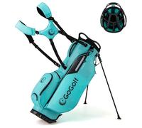 COSTWAY Sac de Golf Léger avec 8 Compartiments Supérieurs et 5 Poches Zippées, Sac de Club de Golf Portable avec Bandoulière Réglable Housse de Pluie et Porte-Parapluie pour Femmes/Hommes (Bleu)
