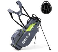 COSTWAY Sac de Golf Léger avec 8 Compartiments Supérieurs et 5 Poches Zippées, Sac de Club de Golf Portable avec Bandoulière Réglable Housse de Pluie et Porte-Parapluie pour Femmes/Hommes (Gris)
