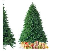 COSTWAY Sapin de Noël Artificiel 180 CM, 1250 Branches, Matériel PVC Arbre de Noël avec Socle en Métal, Idéal pour Une décoration de Noël, Vert (180 CM)