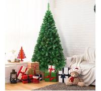 COSTWAY Sapin de Noël Artificiel 180cm Aiguilles en PVC en Epicéa avec Support en Métal pour Maison, Magasins et Hôtels Vert
