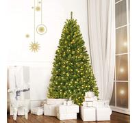 COSTWAY Sapin de Noël artificiel 180cm LED Aiguilles PVC avec 11 modes d'éclairage, 5 changements de couleurs & support métallique Sapin de Noël Vert