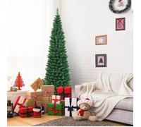 CostwayArbre de Noël Artificiel 210 cm 700 Branches Support en Métal Solide Aiguilles en PVC Décoration de Fêtes Vert Naturel