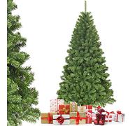 COSTWAY Sapin de Noël Artificiel 225 cm, 1346 Branches en PVC, Arbre de Noël Vert, Support Métallique et Pliable, Sapin de Noel pour Maison Bureau Magasin Hôtel