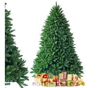 COSTWAY Sapin de Noël Artificiel 225 CM, 1968 Branches, Matériel PVC Arbre de Noël avec Socle en Métal, Idéal pour Une décoration de Noël, Vert (225 CM)