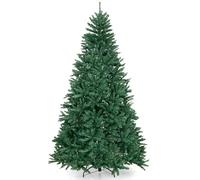 COSTWAY Sapin de Noël Artificiel 225 cm, 2254 Branches en PVC, Support en Métal Pliable, à Charnières, Arbre de Noël, Installation Rapide, pour Maison, Bureau, École, Vert
