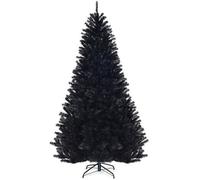 COSTWAY Sapin de Noël Artificiel 225cm Aiguilles en PVC avec Support en Métal Pliable 1258 Pointes de Branche Décoration de Vacances
