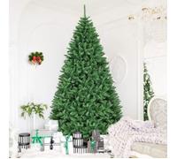 COSTWAY Sapin de Noël Artificiel 275CM à Charnière avec Support Métallique,3594 Branches Sapin Douglas PVC Décoration de Fête Vert