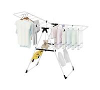 COSTWAY Séchoir à linge Séchoir à linge à ailes Séchoir à linge sur pied Support de séchage en métal et en plastique extensible