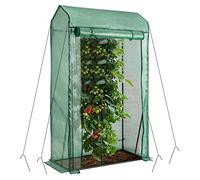 COSTWAY Serre de Jardin 100 cm x 50 cm x 170 cm, avec Porte Zippée Enroulable, Tube d’Acier Antirouille et Housse de Grille en Plastique PE, Tente pour Plantes Idéale pour Intérieur & Extérieur