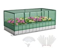COSTWAY Serre de Jardin 174 x 90 x 71 cm - avec Porte Zippée en Forme de U - 8 Étiquettes en T et Paire de Gants