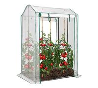 COSTWAY Serre de Jardin avec 2 Portes Enroulables Zippées 100 x 81 x 150 cm pour Plantes Fruits, Housse de Grille en Plastique PE et 8 Trous d'Aération, pour Balcon, Intérieur & Extérieur