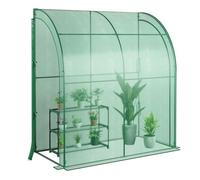 COSTWAY Serre de Jardin en PE avec Étagère à Plantes 3 Niveaux, avec 2 Portes à Fermeture Éclair, pour Semis et Pot, 200x100x215cm