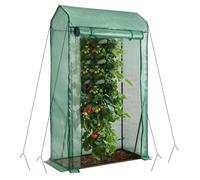 Costway Serre De Jardin Portable 100 Cm X 50 Cm X 170 Cm Avec Porte À Glissière Enroulable 2 Sangles Housse En Plastique Pe Multicolore