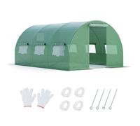 COSTWAY Serre de Jardin Tunnel 12m² 3 x 4 x 2 m en PE Cadre en Acier Galvanisé Robuste avec Zip Recto-verso Anti-UV Imperméable