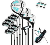 COSTWAY set complet de clubs de golf pour hommes, 15 pieces de set de clubs de golf pour droitiers avec 1 driver & 3 fairway & 4 hybride & 6/7/ 8/9/ P fer & putter
