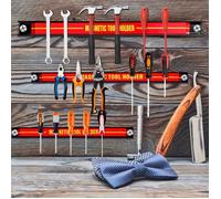 COSTWAY Set de 3 Barres Magnétiques pour Outils 20 cm 30cm 46cm Barre Aimantée Puissant Mural Porte-Couteaux en Acier Max 13 kg