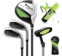 COSTWAY Set de 4 clubs de golf pour enfants, jeu de clubs de golf pour droitiers pour enfants de 5 à 7 ans Vert