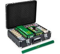 COSTWAY Set de poker 600 jetons, coffret de poker avec 6 jeux de cartes, 5 dés, bouton de croupier, tapis, mélangeur de cartes & distributeur de cartes