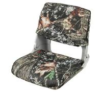 COSTWAY Siège de Bateau Rembourré à Dossier Pliable, Siège de Pêche avec 4 Boulons Rembourrage en Éponge Épaisse, Chaise de Capitaine Rabattable Étanche pour Pêche Tourisme, Camouflage