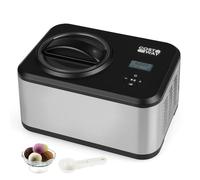 COSTWAY Sorbetière Turbine à Glace Professionnelle 1,5L Machine à Glace avec Écran LCD, 120W, Minuterie, Compresseur Intégré, Maintien du Froid, Bol de Préparation Amovible Inoxydable, 3 Modes