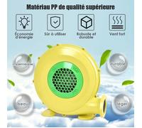 COSTWAY Souffleur Electrique avec Moteur 480W pour Château Gonflable et Barbecue Pompe Gonflable de Ventilateur Jaune