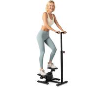COSTWAY Steppers pour Exercice avec Guidon Ajustable en Hauteur, Équipement d'Entraînement Pédales Antidérapantes Résistance Hydraulique Affichage LCD, pour Maison Bureau Gymnase