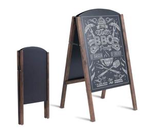 COSTWAY Stop Trottoir Pliable 2 Faces Panneau Publicitaire sur Pied en Bois 45 x 80 CM Publicité pour Restaurants, Café, Pub