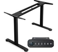 COSTWAY Support de bureau à deux moteurs réglable en hauteur 25mm/s Cadre de bureau avec protection anti-collision & fonction mémoire, support de bureau debout 50dB, charge admissible 100kg Noir